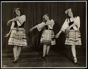 Three Blind Young Women in Costume Dancing on Stage in a Play at the New York Association for the Blind, New York, 1931